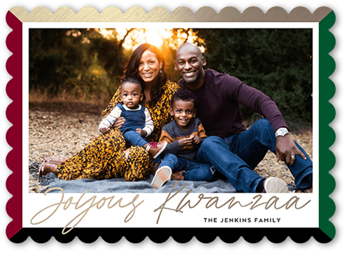 Sunlit Joy 5x7 Black  Kwanzaa Card