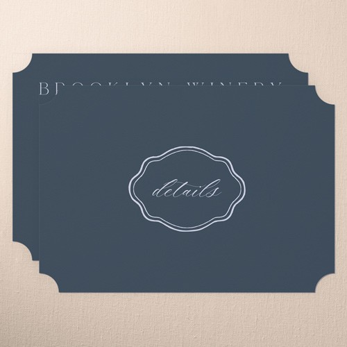 Wedding Enclosure Cards: Luminous Border 3.5x5 Flat Blue Signature Smooth Cardstock Ticket Shutterfly