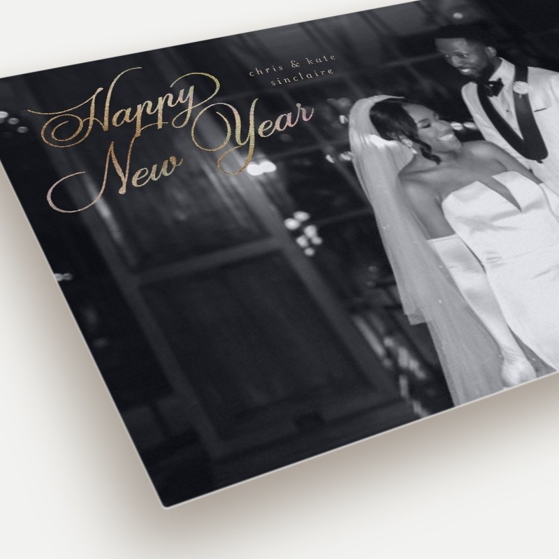 Sweeping Script Holiday Card