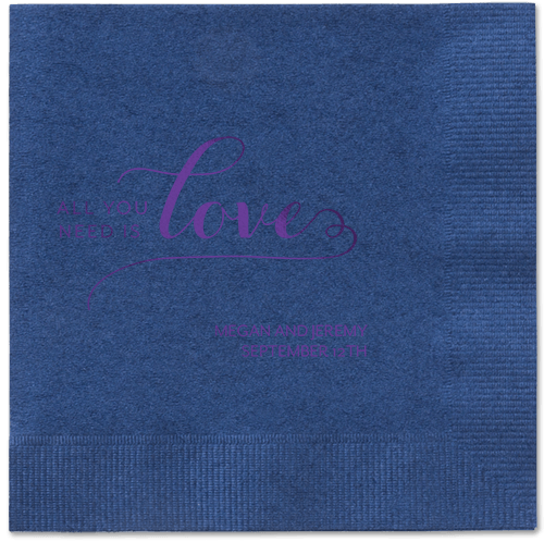 Custom Navy and Purple Napkins