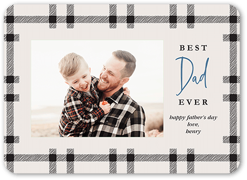 Best Dad Flannel 5x7 Gray  Father's Day Card