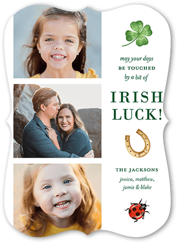 Lucky Symbols 5x7 White  St. Patrick's Day Card
