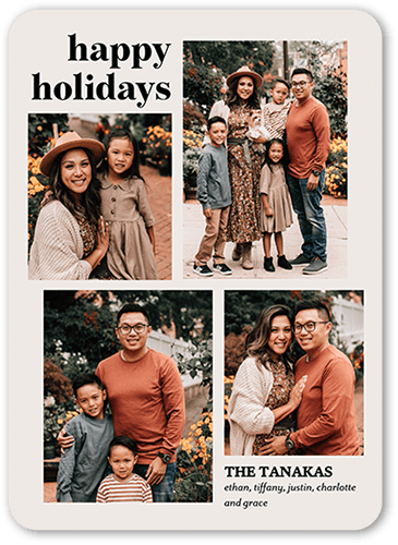 Many Modern Memories 5x7 Gray  Holiday Card