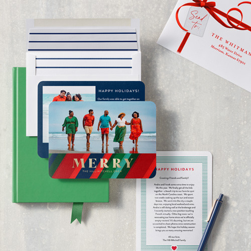 Foil Greetings 5x7 Blue  Holiday Card