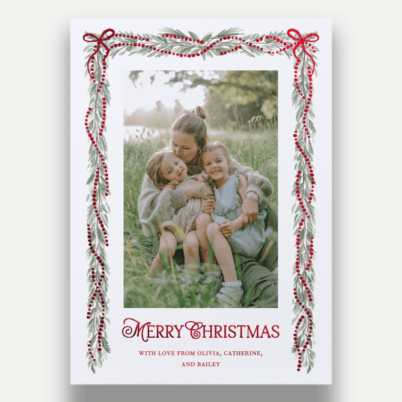 Bow Garland Holiday Card