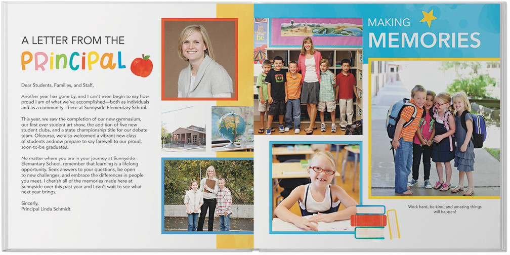 Colorful Elementary School Yearbook