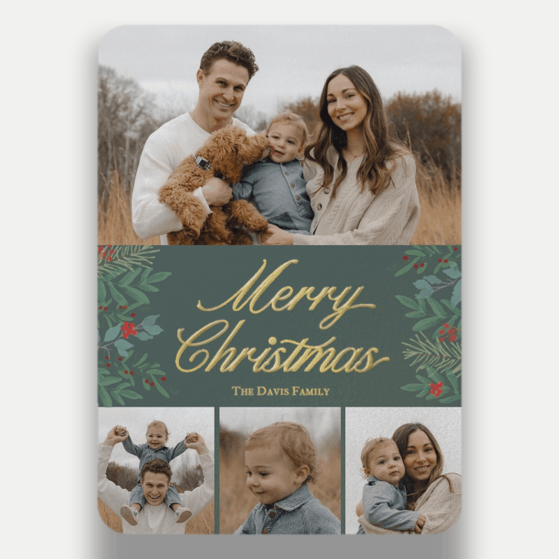 Script Banner Holiday Card