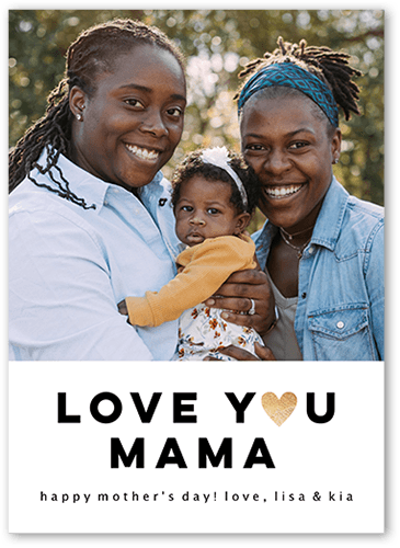 Radiant Heart 5x7 White  Mother's Day Card