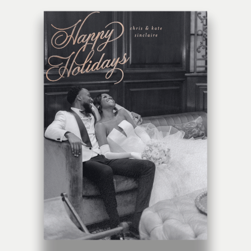 Sweeping Script Holiday Card