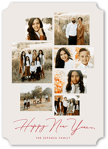 Center Lattice 5x7 Beige  Holiday Card