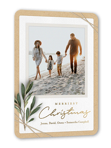 Twined Stems 5x7 Beige  Holiday Card