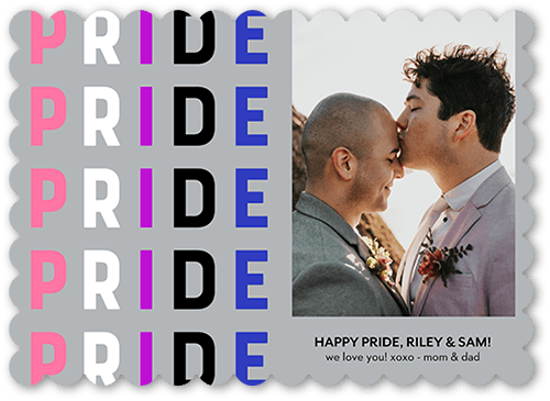 Genderfluid Flag 5x7 Gray  Pride Card