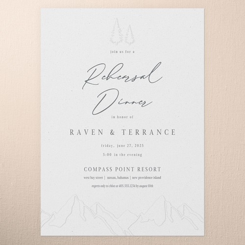 White Rehearsal Dinner Invitation