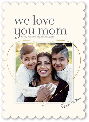 Love Mom 5x7 Beige  Mother's Day Card