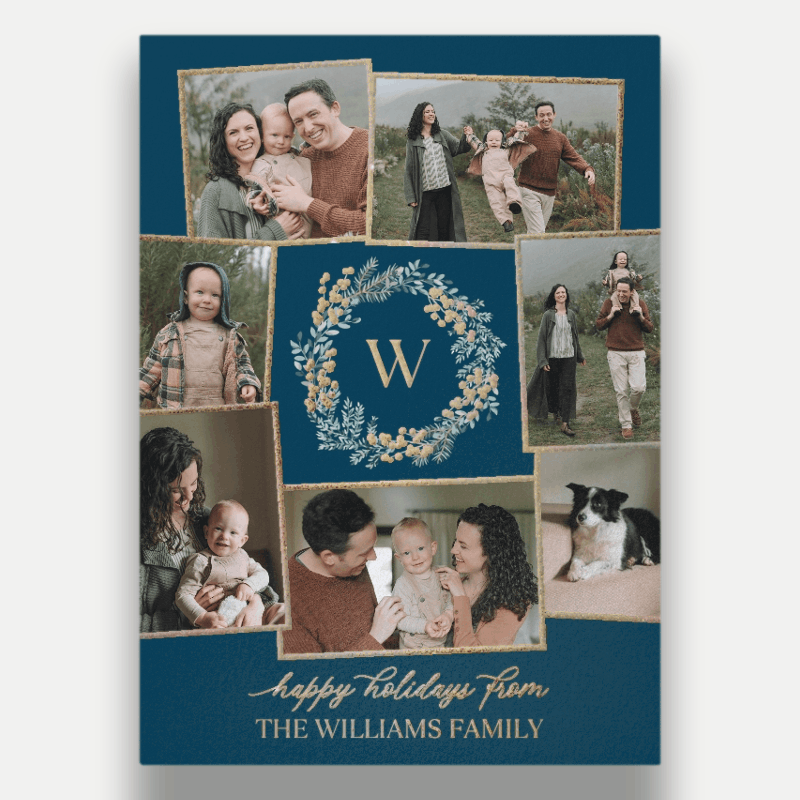Wreath Monogram Holiday Card