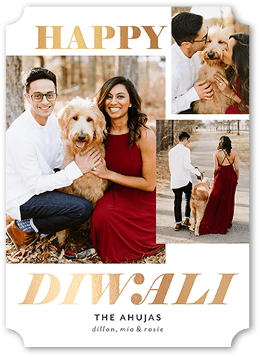 Illumined Sentiment 5x7 White  Diwali Card