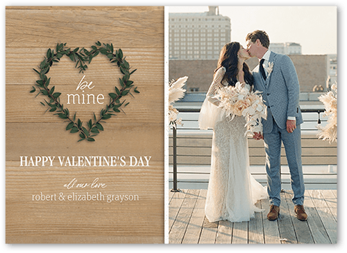 Nature Wreath 5x7 Beige  Valentine's Day Card