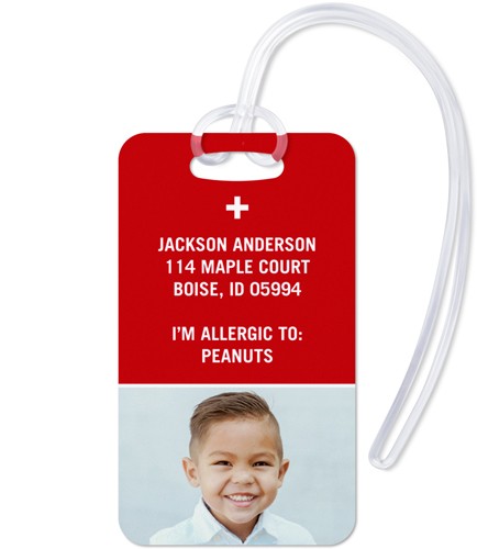 Hello Allergies Kid 2x4 Red  Luggage Tag