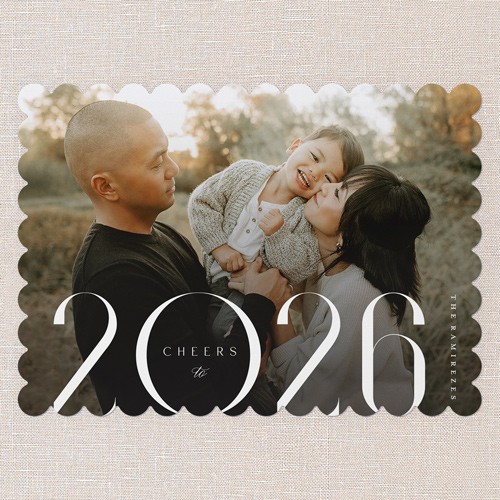 Cheers For The Year 5x7 White  New Year's Card