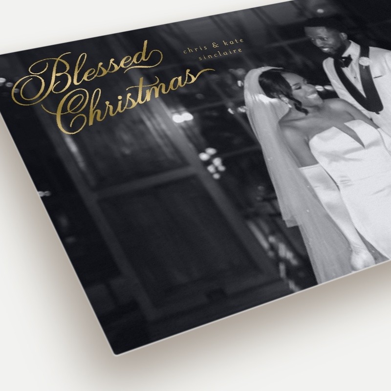 Sweeping Script Holiday Card