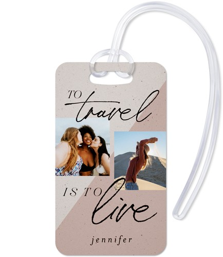 Travel Is Life 2x4 Pink  Luggage Tag