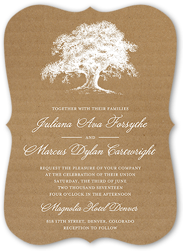 Wedding Invitations: Rustic Statement 5x7 Flat Brown Signature Smooth Cardstock Bracket Shutterfly
