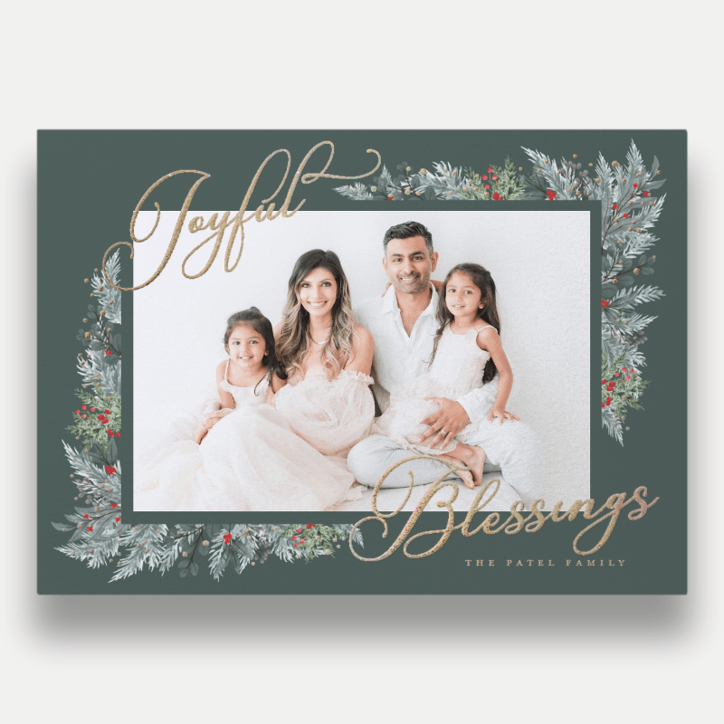 Wrapped Botanicals Holiday Card Wrapped Botanicals 5x7 Green Holiday Card