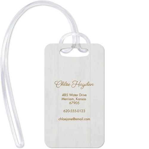 Boho Border 2x3 White  Luggage Tag
