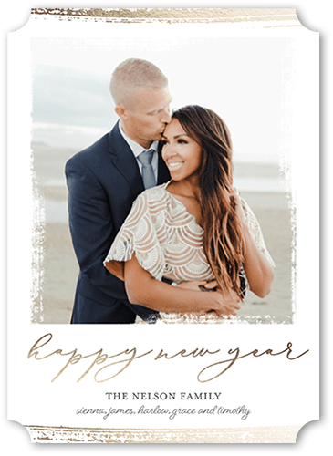 Brushed Barrier 5x7 White  Holiday Card