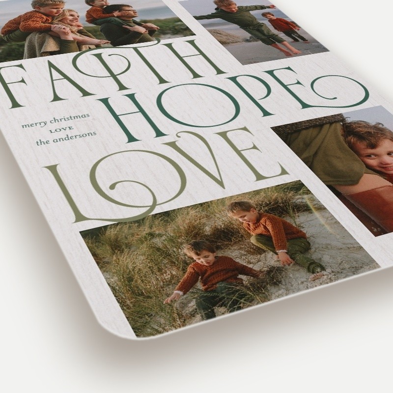Faith Hope Love Religious Christmas Card
