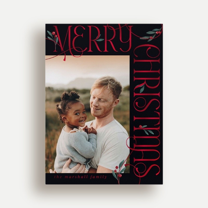 Black Photo Christmas Card
