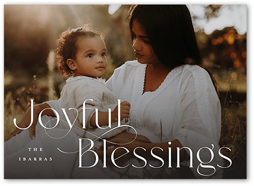 Simple Swoops 5x7 White  Holiday Card