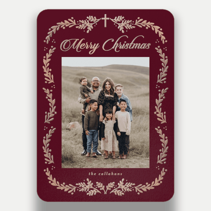 Faith Botanical Religious Christmas Card
