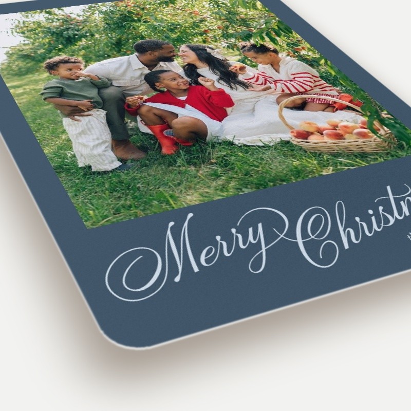 Script Collage Holiday Card Script Collage 6x8 Gray Holiday Card