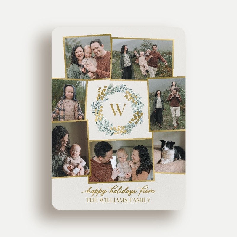 Wreath Monogram Holiday Card