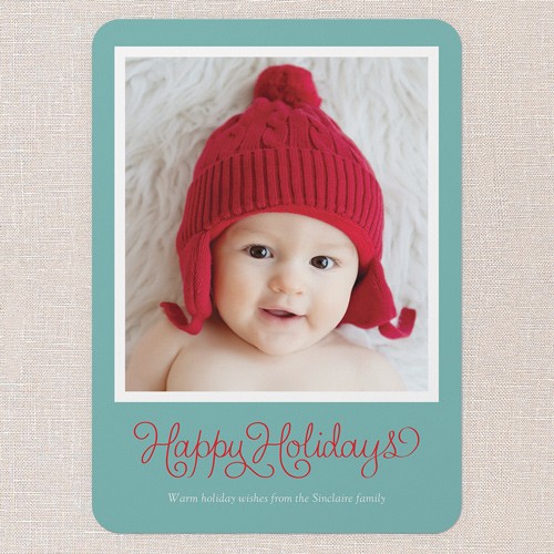 Green Holiday Photo Card For Students