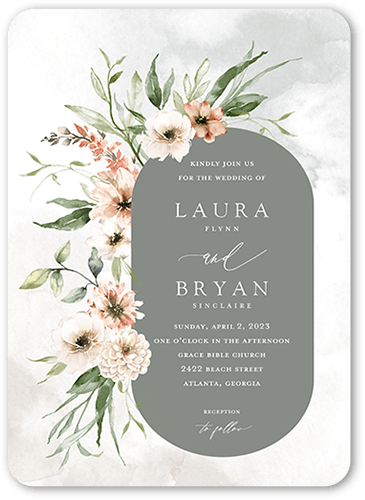 Matte Green Wedding Invitation