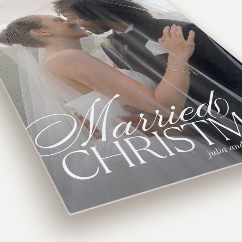 Just Married Holiday Card