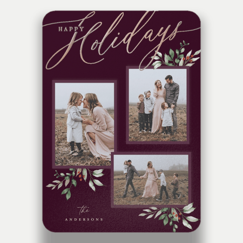 Script and Snapshots Holiday Card Script and Snapshots 5x7 Red Holiday Card