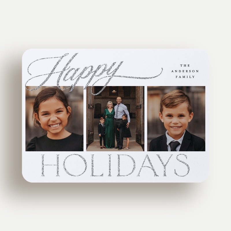 Glitter Script Holiday Card