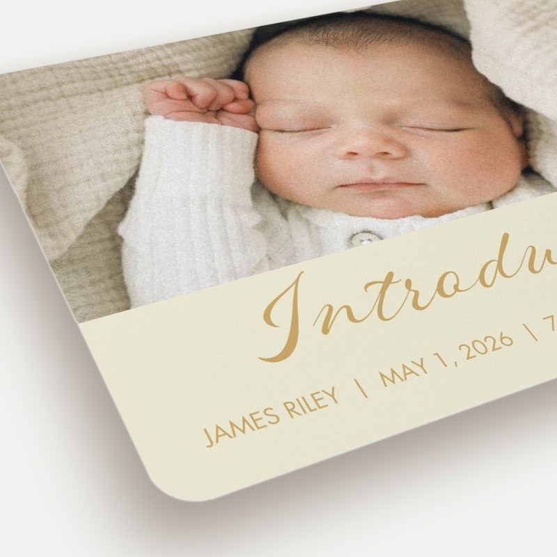 Softly Introducing Birth Announcement