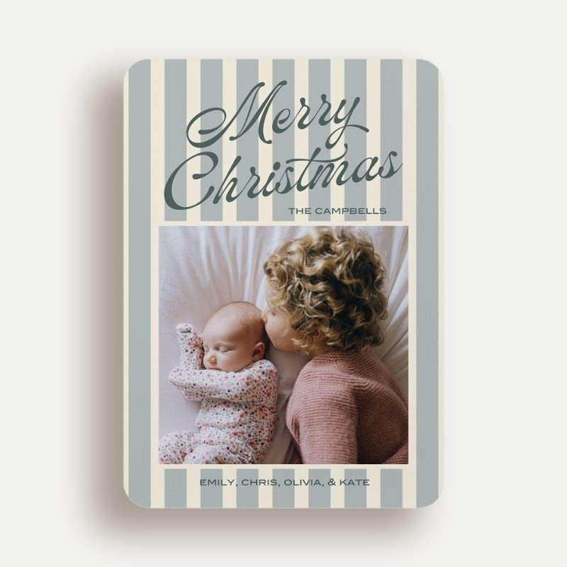 Retro Stripes Holiday Card