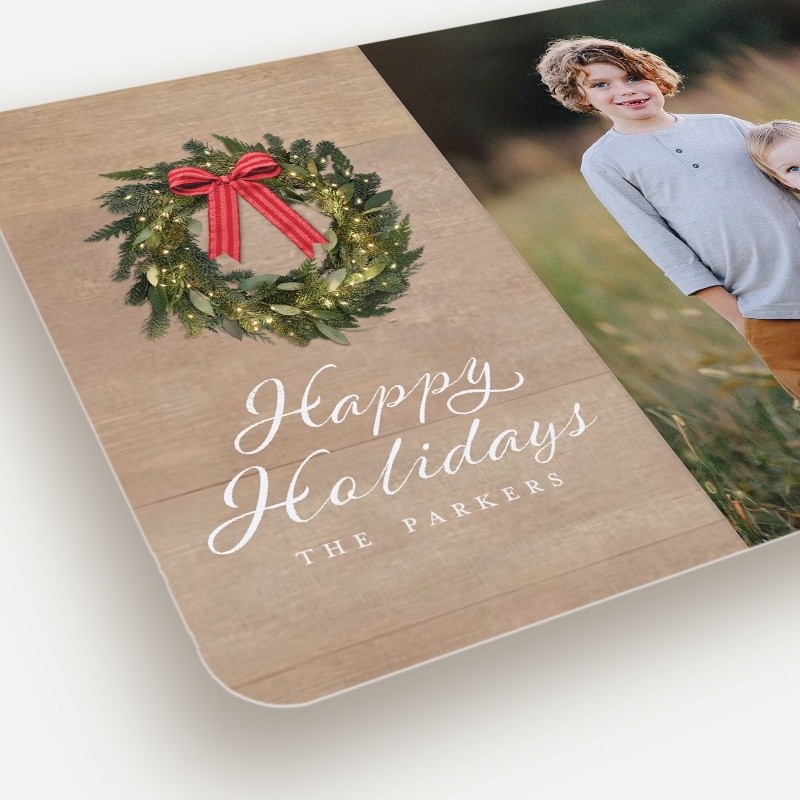 Rustic Wreath Holiday Card