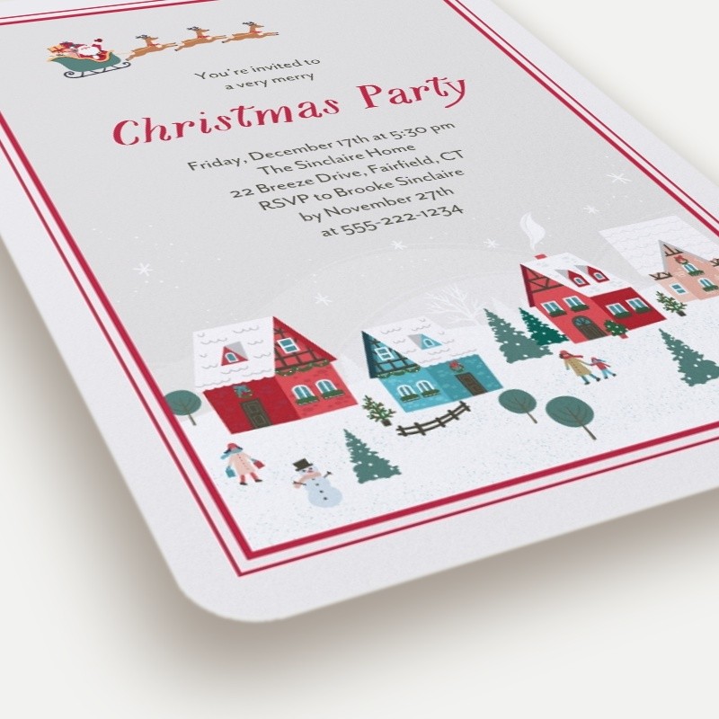 Town Santa Holiday Invitation