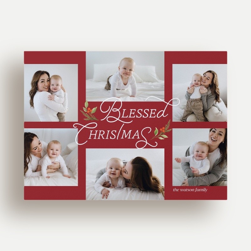 Berry Script Collage Holiday Card