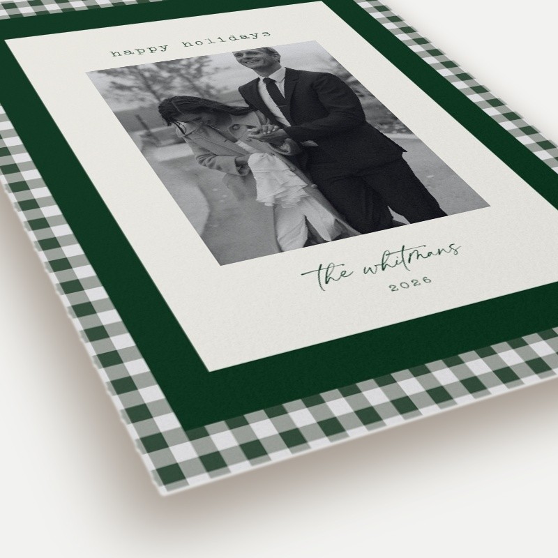 Vintage Gingham Holiday Card