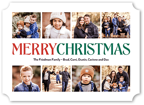 Nouveau Collage 5x7 White  Holiday Card