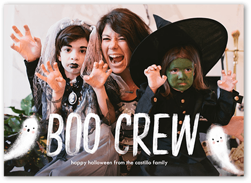 The Boo Crew 5x7 White  Halloween Card