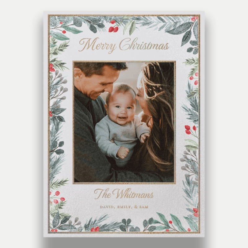 Berry Greenery Holiday Card
