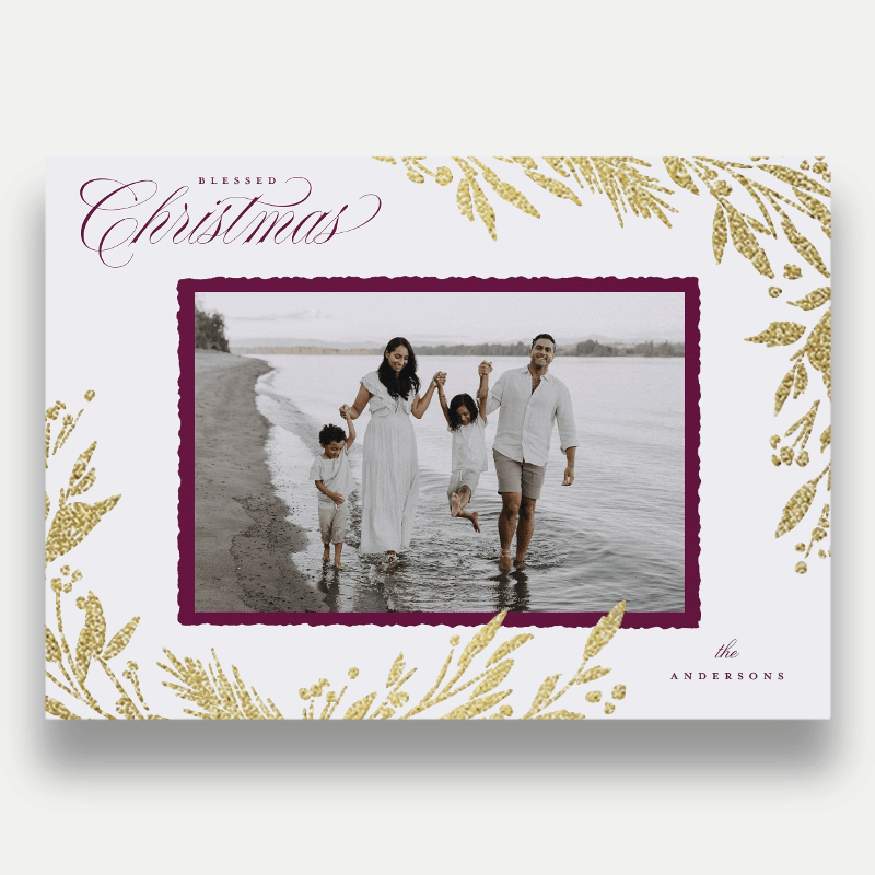 Shimmering Botanical Holiday Card